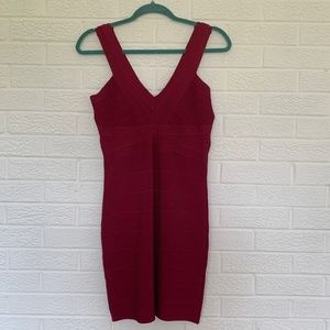 Bebe Bandage Dress (Beet Red) Medium